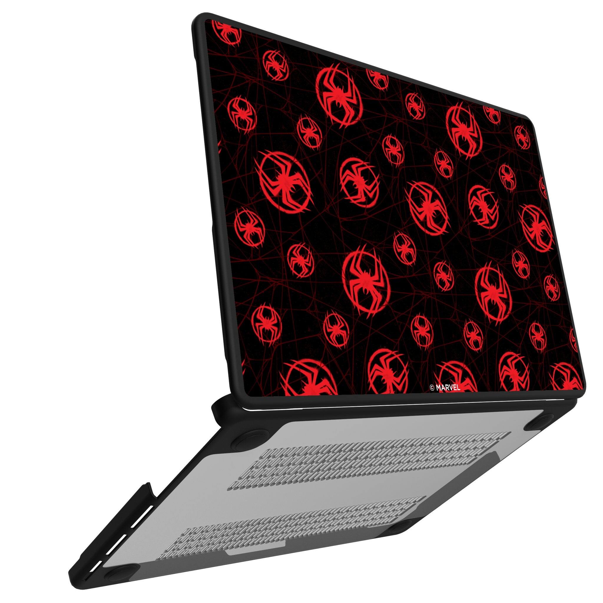 Angle. Keyscaper - Marvel Pattern Laptop Case - Apple MacBook Pro (13-inch, 2020) - Miles Morales.