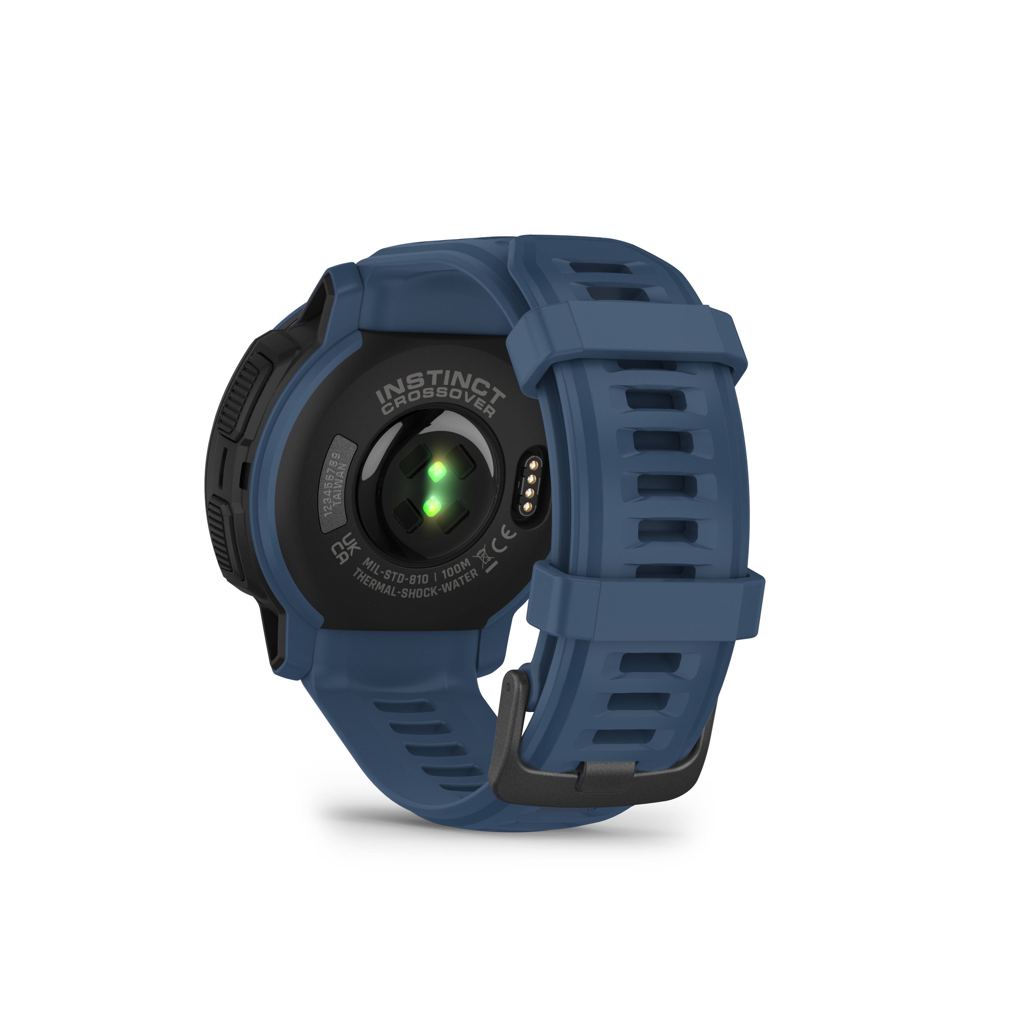 Back. Garmin - Instinct Crossover Solar 45mm Smartwatch Fiber-reinforced Polymer - Tidal Blue.