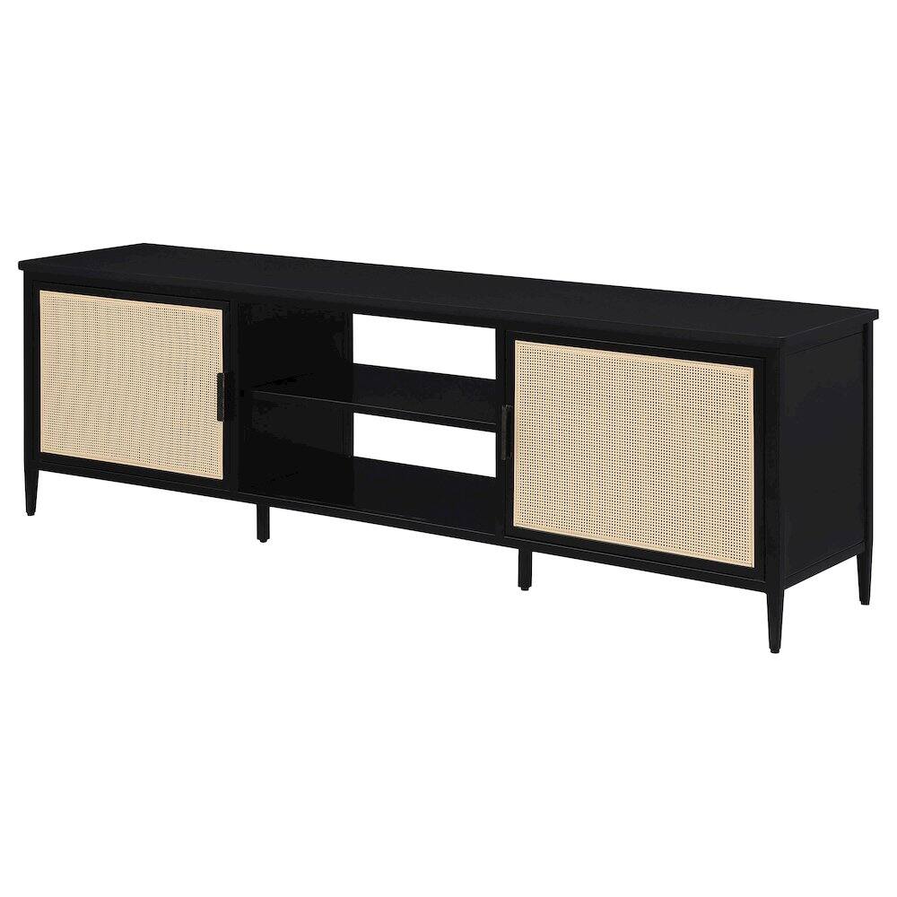 Alt View 5. Coaster Co. of America - Amherst 2-door 70-inch Metal TV Stand Media Console Black - Black.