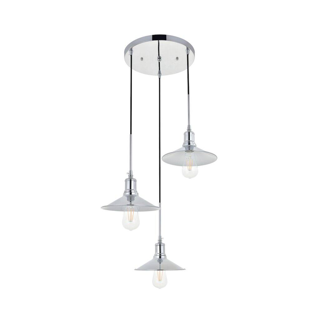 Alt View 3. Living District - Etude 3 Light Chrome Pendant - Chrome.