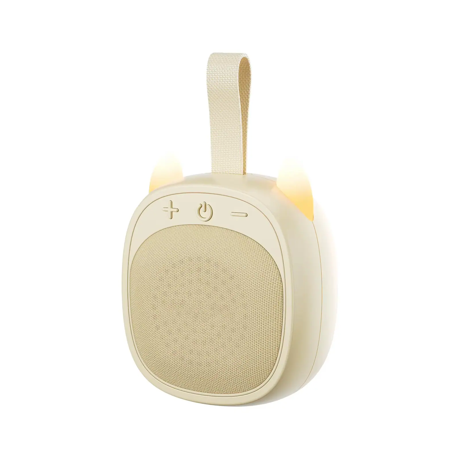Front. PRIMEPLUS - Bluetooth 5.4 Cute Cat Ear Portable Bluetooth Speaker with TWS Pairing 5W Sound and Lanyard for Travel and Desk - Yellow.