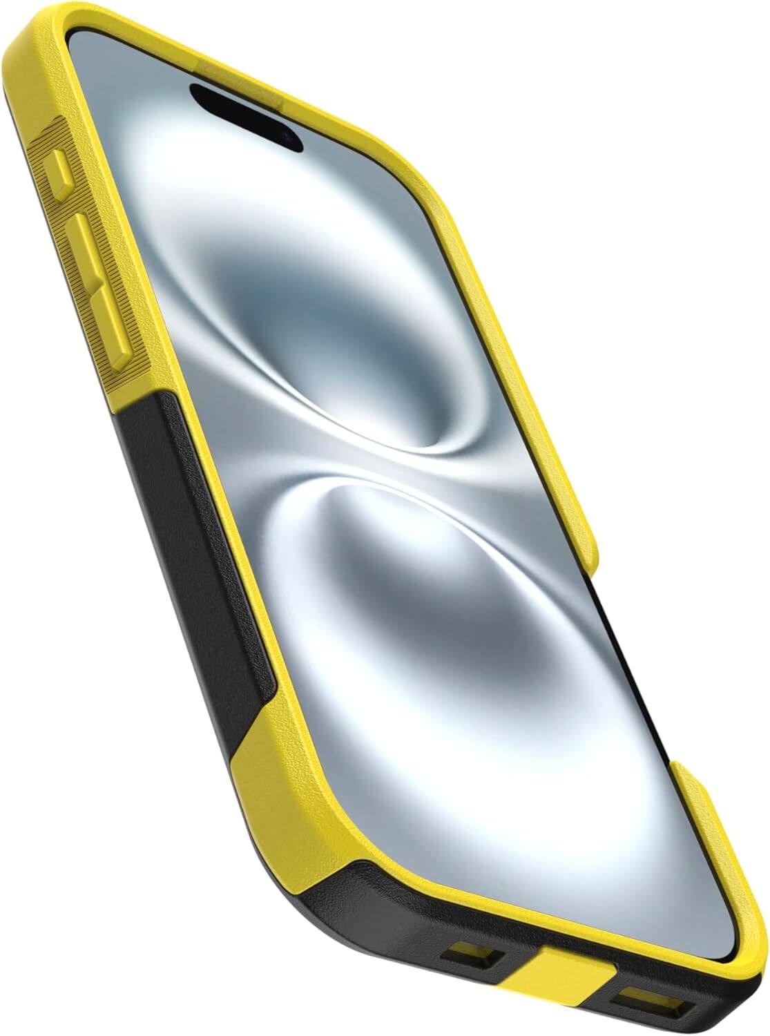 Back. OtterBox - OtterBox - Commuter Series Hard Shell for MagSafe for Apple iPhone 16 - Night (Black & Yellow).