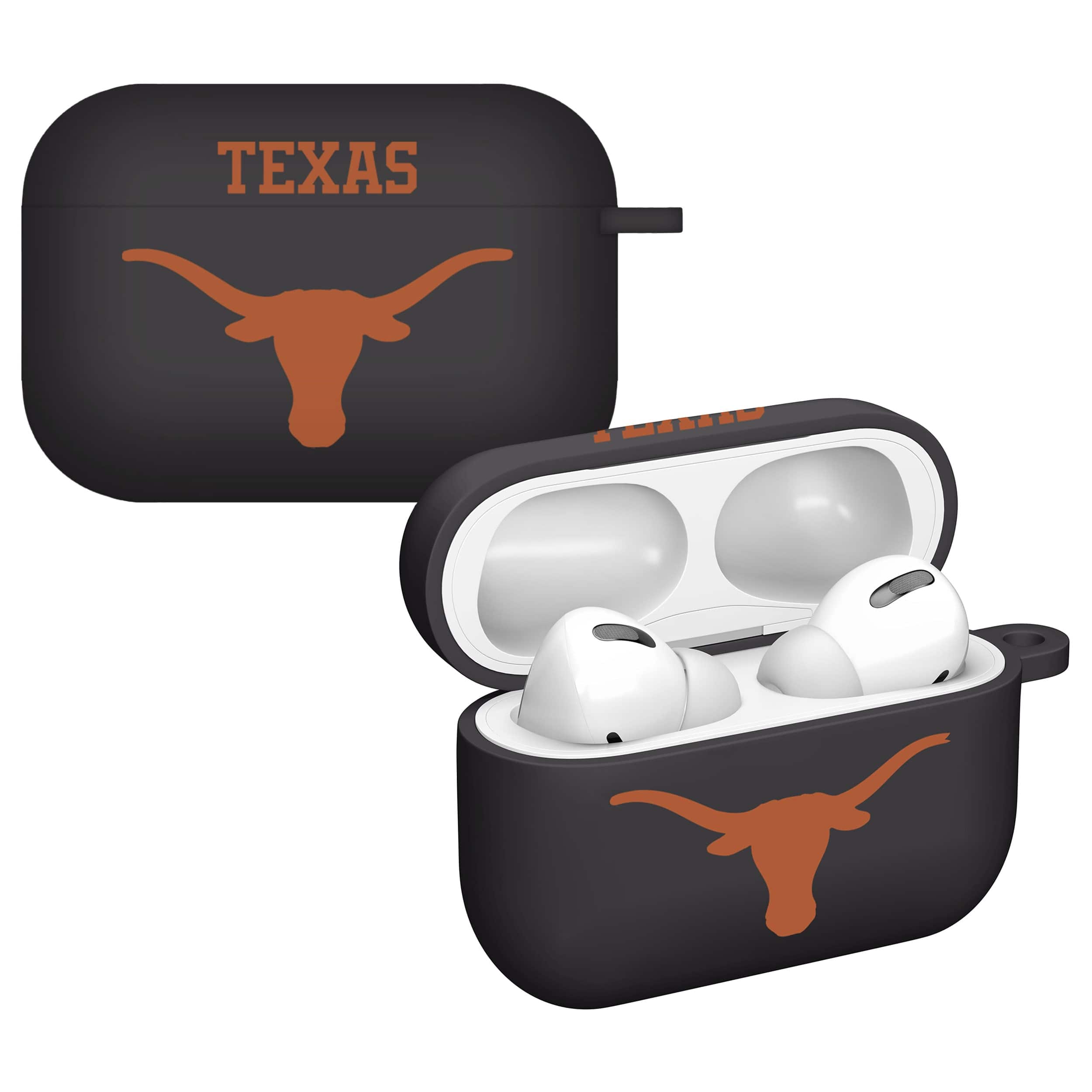 Front. Affinity Bands - Texas Longhorns AirPods Pro Silicone Case Cover - Black.