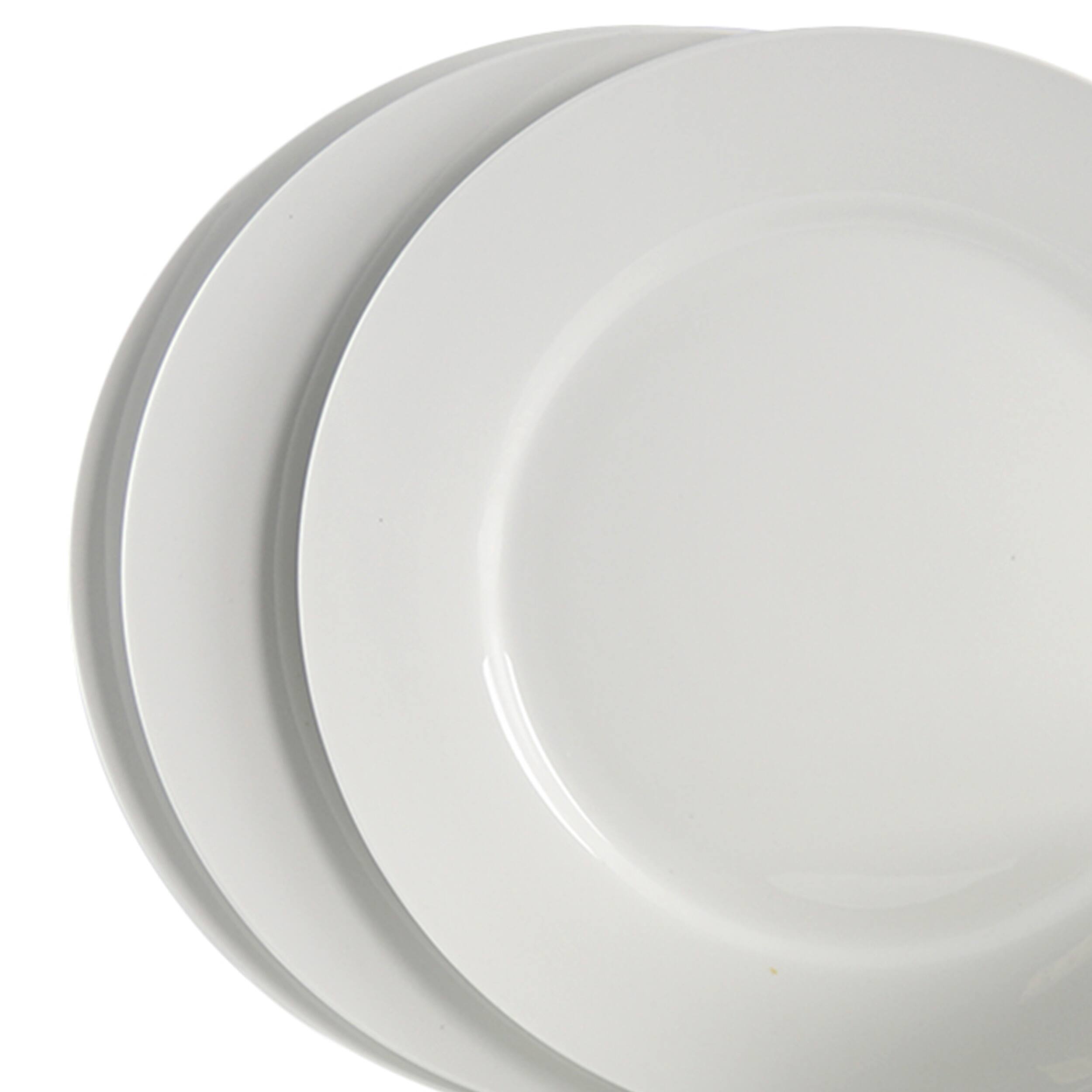 Gibson Home Noble Court Dinner Plate Set, Set of 12 White