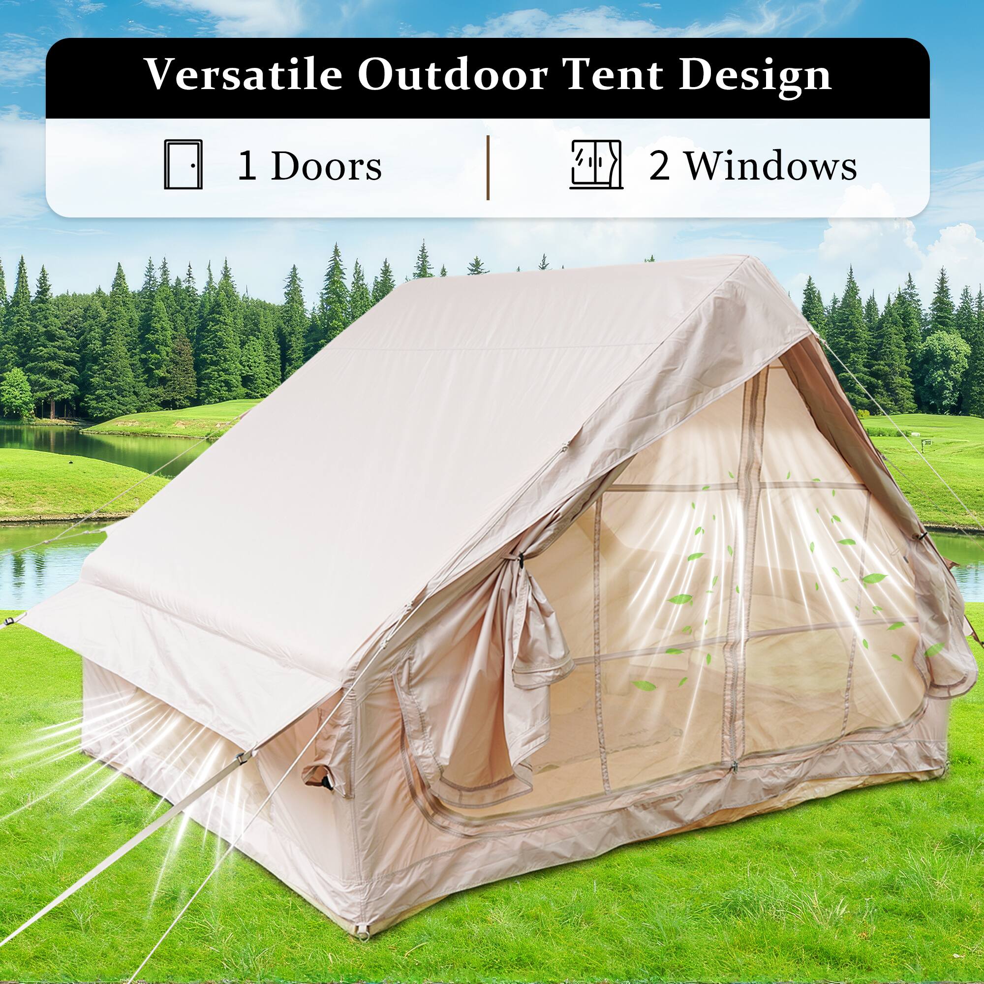 APRILSOUL Inflatable Tent With Pump Glamping Tents 4 6