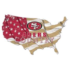 Fan Creations - San Francisco 49ers USA Flag Cutout Sign - Multicolor