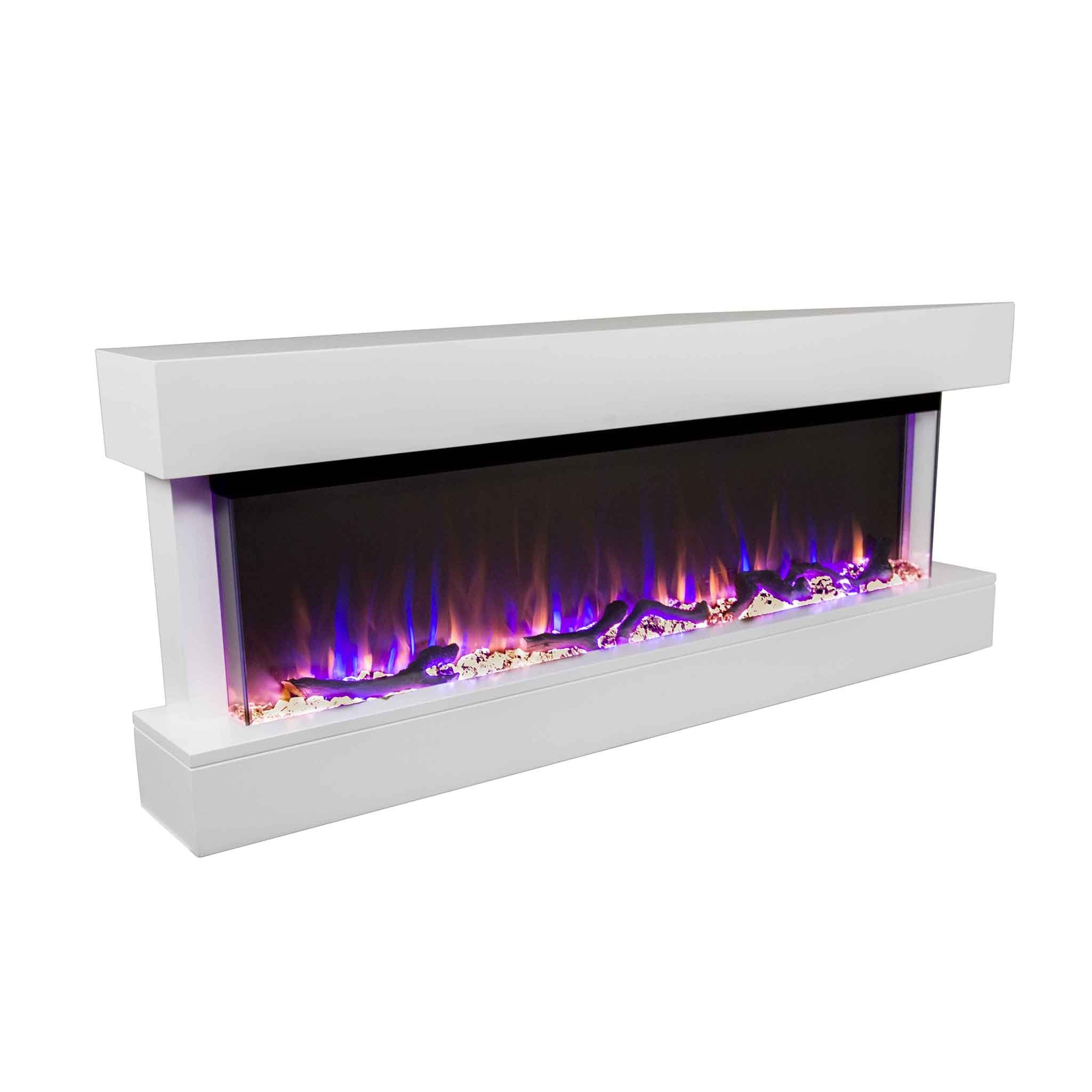 Alt View 7. Touchstone Home Products - 50 in. Wall Mounted Chesmont 3-Sided Smart Electric Fireplace 1500W - White.