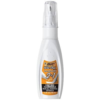 BIC White-Out Correction Fluid 2%  
CAUTION: FLAMMABLE  
READ ALL WARNINGS ON BACK  
5 fl oz/15 ml