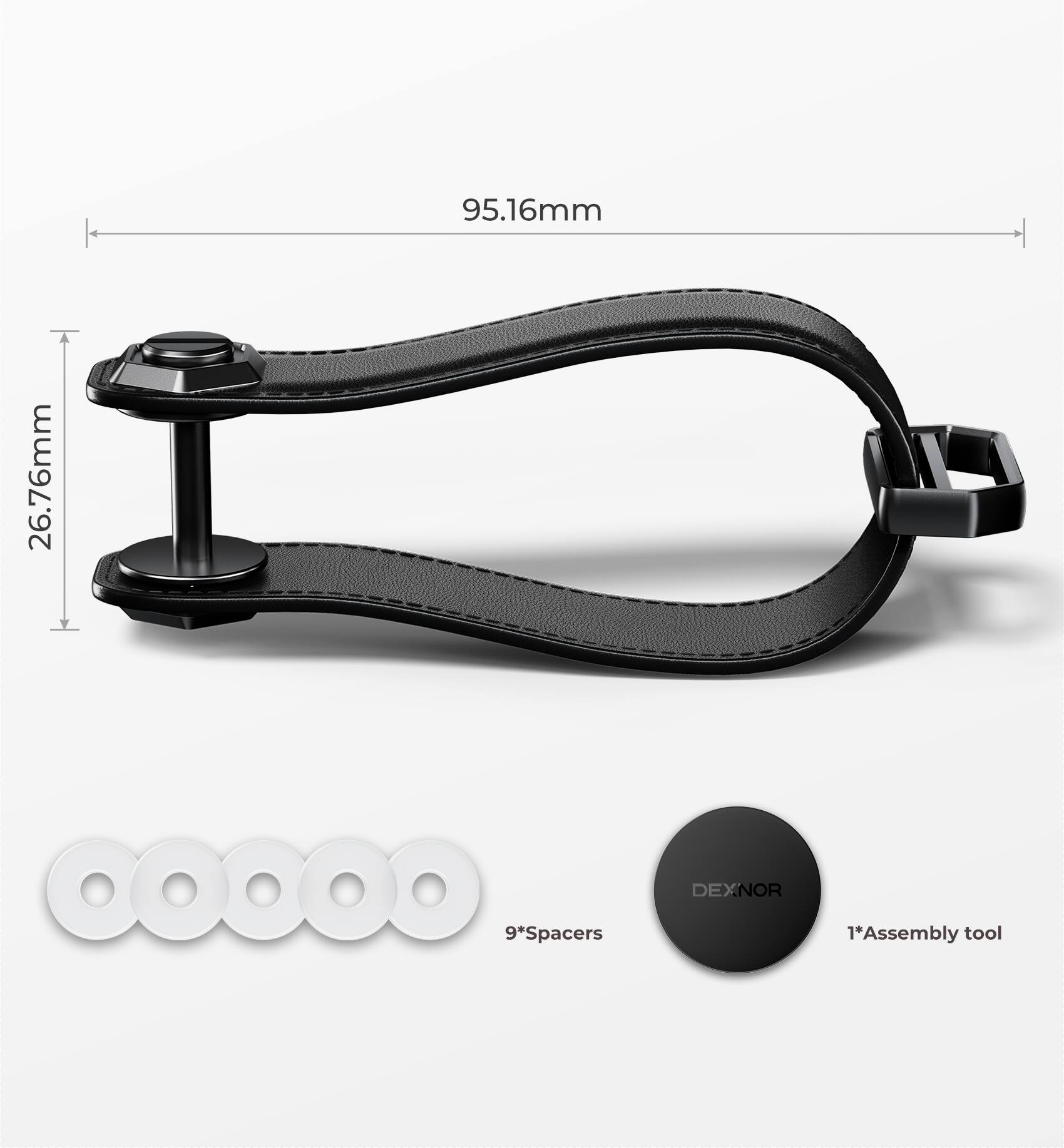 95.16mm  
26.76mm  
CoOOO  
9*Spacers  
DEXNOR  
1*Assembly tool