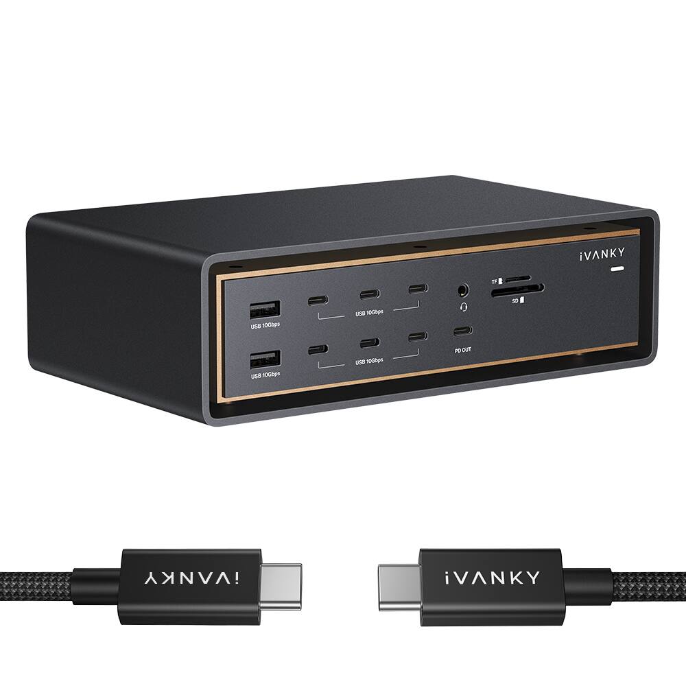 iVANKY - 26-in-1 FusionDock Dual Thunderbolt 5 chips Docking Station quad 6K/triple 8K for Mac M1-M5  with TB 5 Cable
