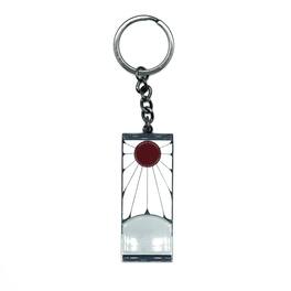 Surreal Entertainment - Demon Slayer Tanjiro Kamado Hanafuda Metal Pendant Keychain - Silver