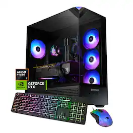 iBUYPOWER - Element Gaming Desktop PC - AMD Ryzen 7 7800X3D, NVIDIA GeForce RTX 5060Ti 16GB, 32GB DDR5 RAM, 1TB NVMe SSD_EBA7N56T02 - Black