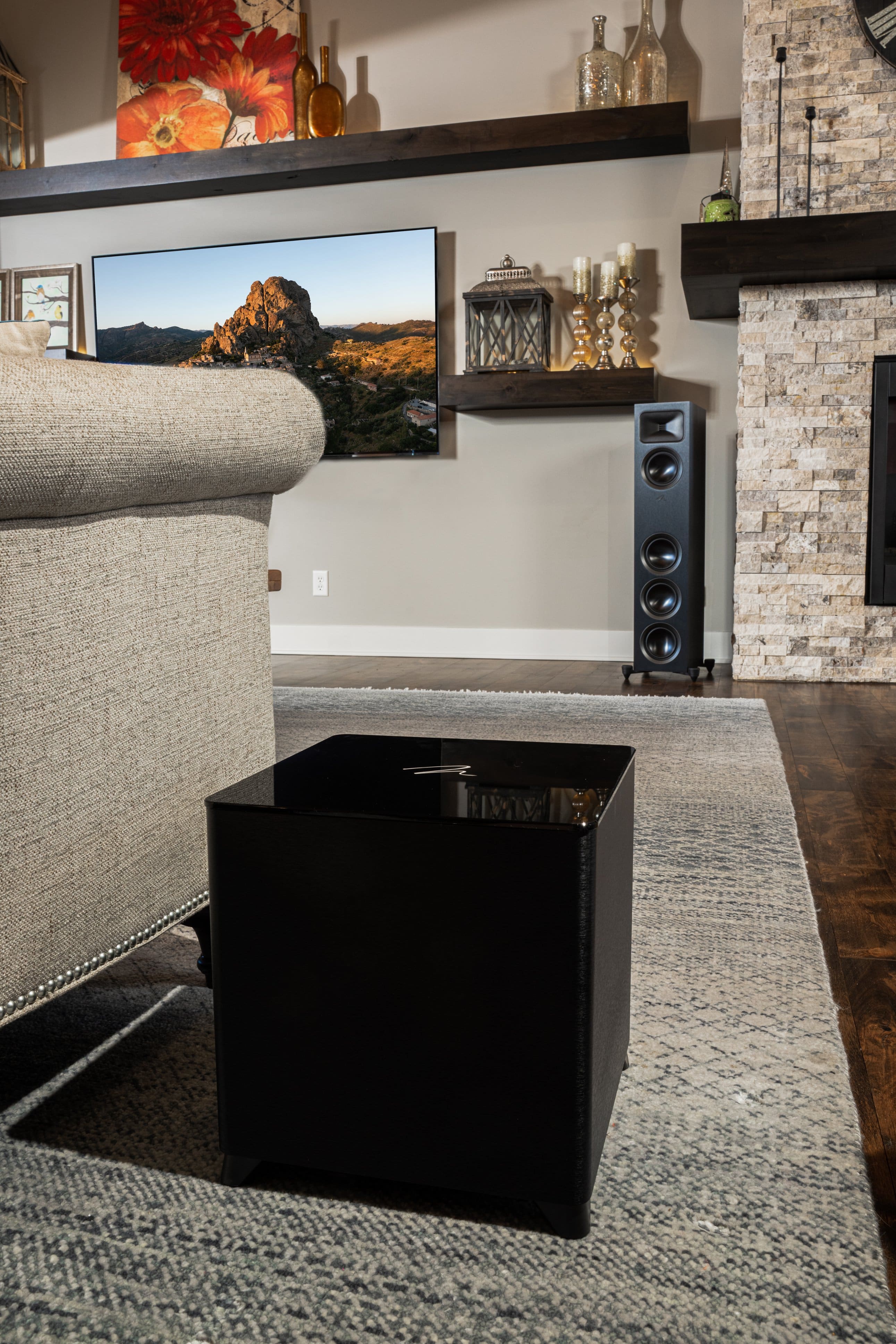 Alt View 16. MartinLogan - Dynamo Foundation 10, 10” Sealed, Powered Subwoofer, with Magnitude MT-400 Amplifier, DSP-Optimized, and Wireless Ready - Brushed Black.