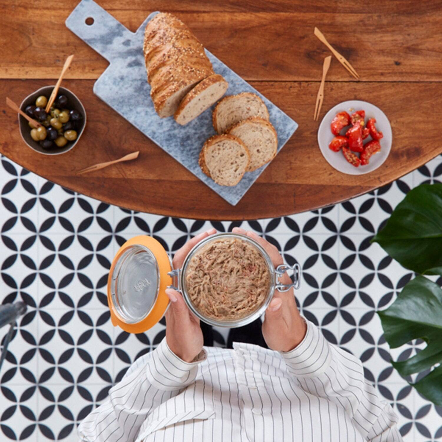 Alt View 1. Le Parfait - Super Terrine - 750ml French Glass Canning Jar w/Straight Body, Airtight Rubber Seal & Glass Lid, 24oz (Pack of 4).