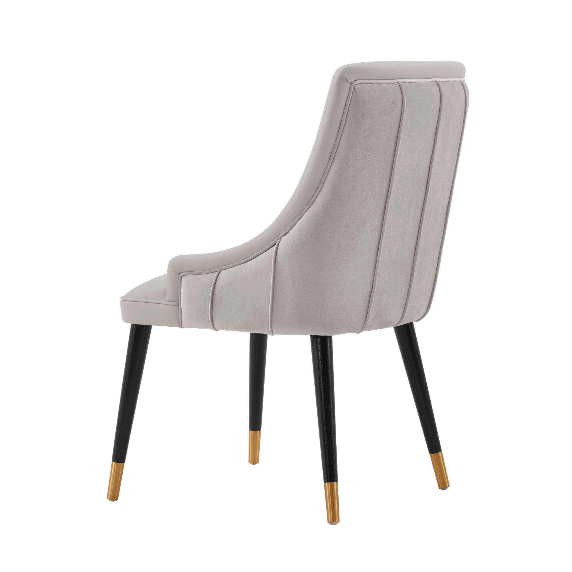 Alt View 3. Manhattan Comfort - Eda Modern Wood Upholstered Dining Chair - Light Gray.