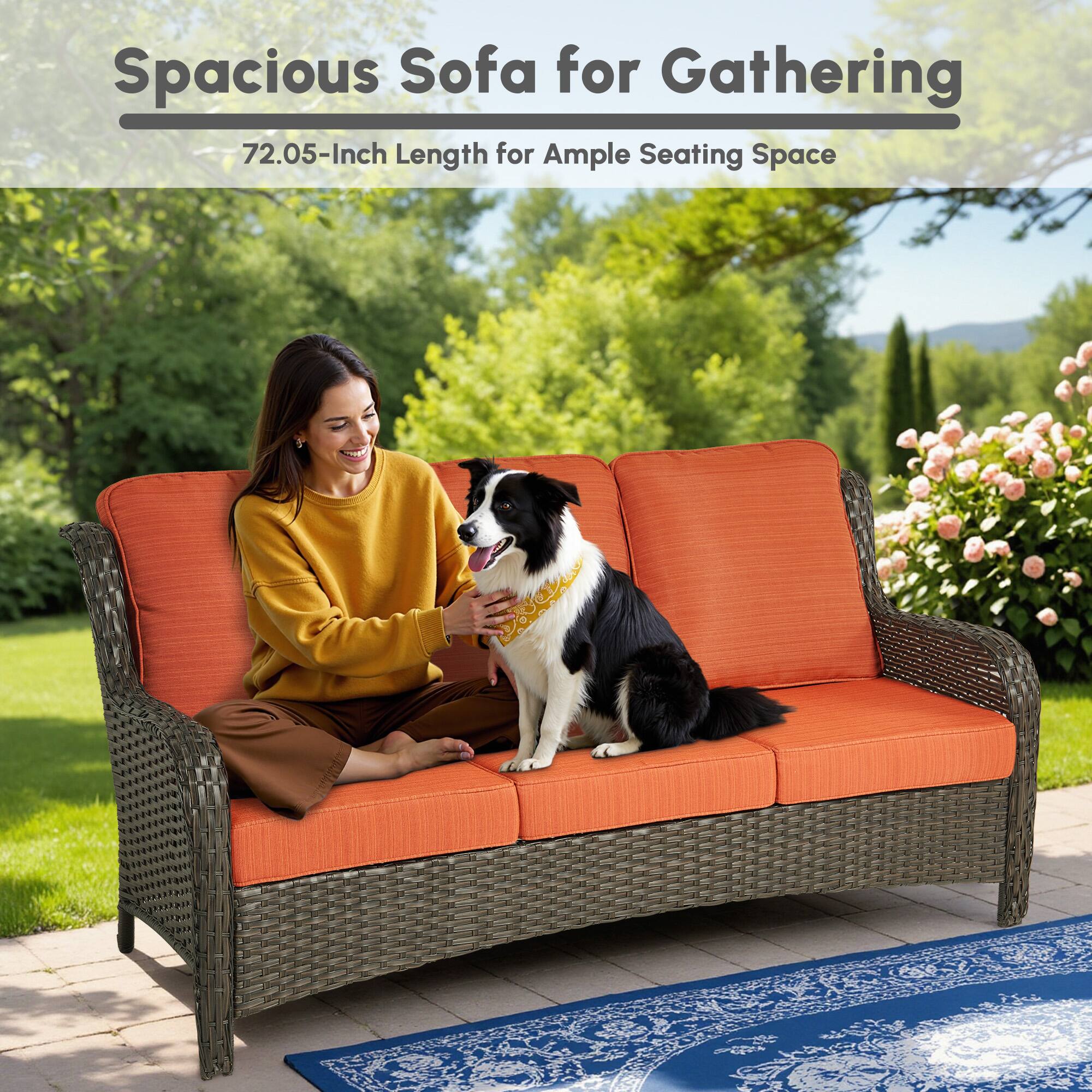 Spacious Sofa for Gathering  
72.05-Inch Length for Ample Seating Space
