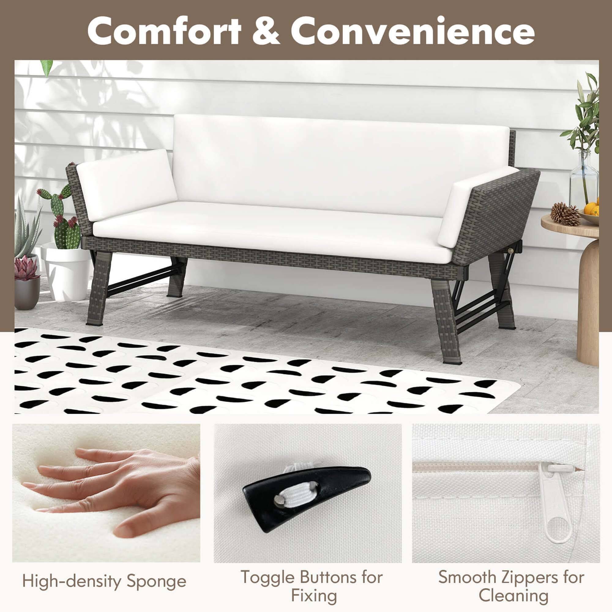 Comfort & Convenience

High-density Sponge
Toggle Buttons for Fixing
Smooth Zippers for Cleaning