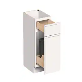 Boyel Living - 18-in W x 34.5-in H x 24-in D Slim Shaker RTA Kitchen Waste Basket Base Cabinet with Soft-Close - Snow White