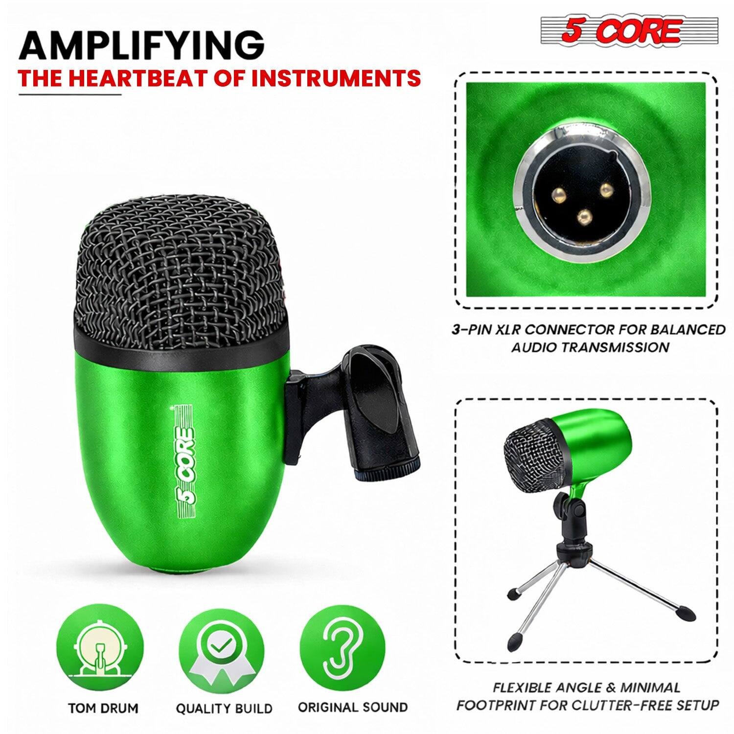 AMPLIFYING THE HEARTBEAT OF INSTRUMENTS

5 CORE

3-PIN XLR CONNECTOR FOR BALANCED AUDIO TRANSMISSION

TOM DRUM

QUALITY BUILD

ORIGINAL SOUND

FLEXIBLE ANGLE & MINIMAL FOOTPRINT FOR CLUTTER-FREE SETUP