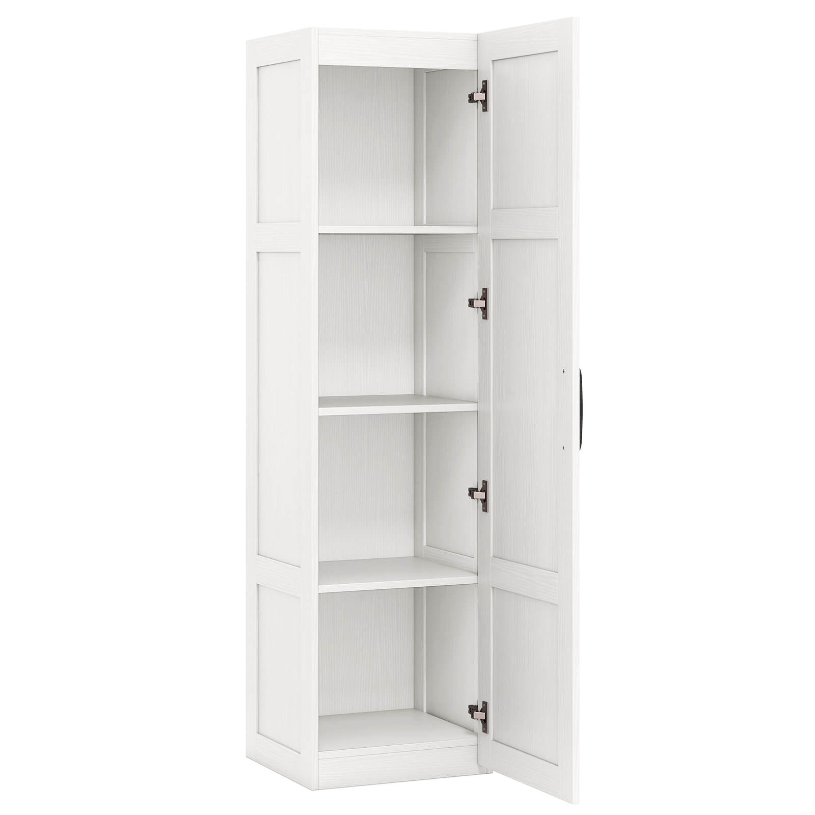 Alt View 9. Costway - Costway 4-Tier Storage Cabinet with Door Freestanding Bathroom Cabinet for Small Space - White.
