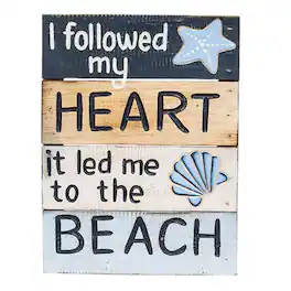BreeBe - I Followed My Heart Distressed Barnwood Sign - Multicolor