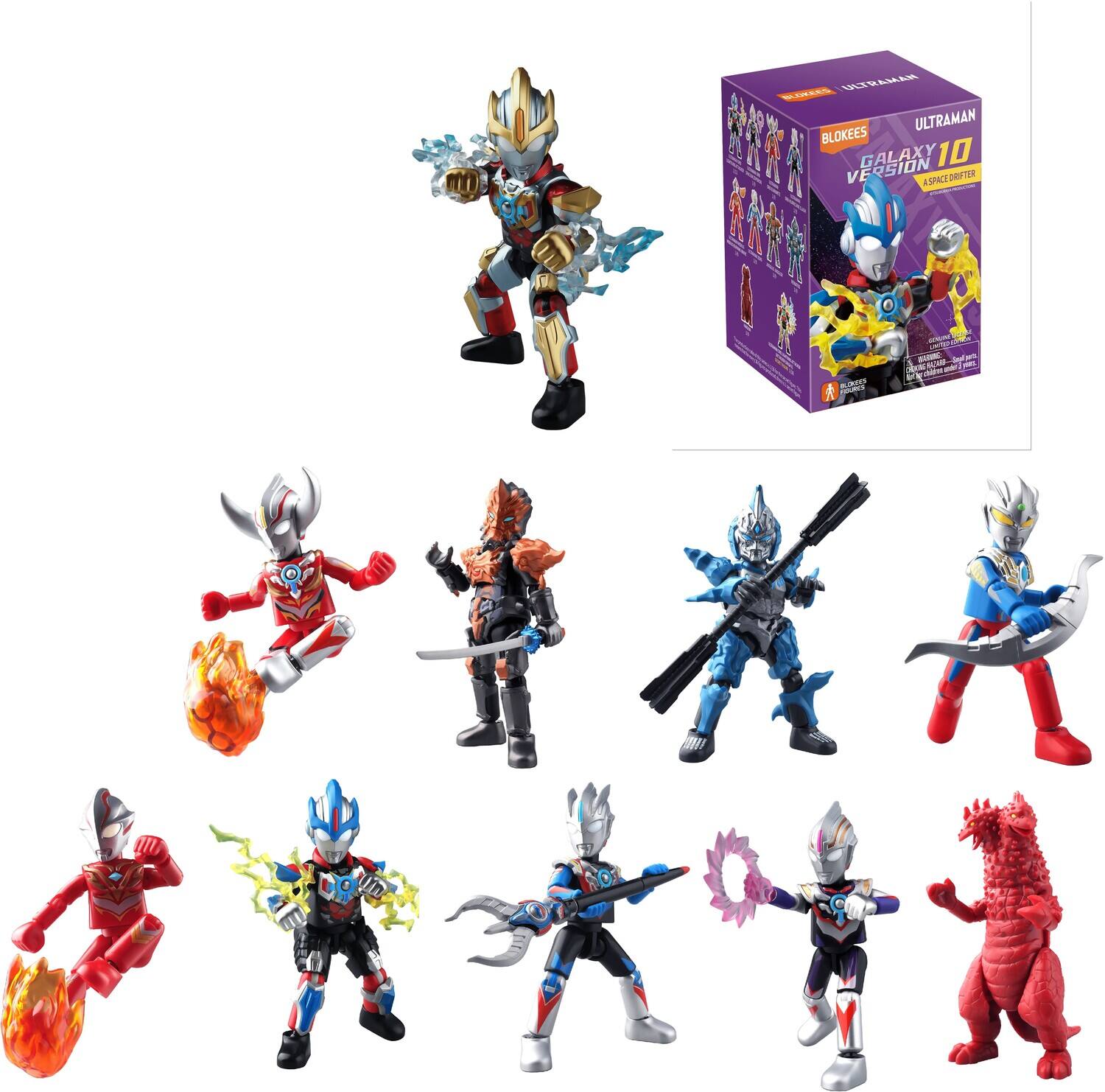 Blokees - Ultraman - Galaxy Version - 10: A Space Drifter 9ct Model Kit Display - COLLECTIBLES