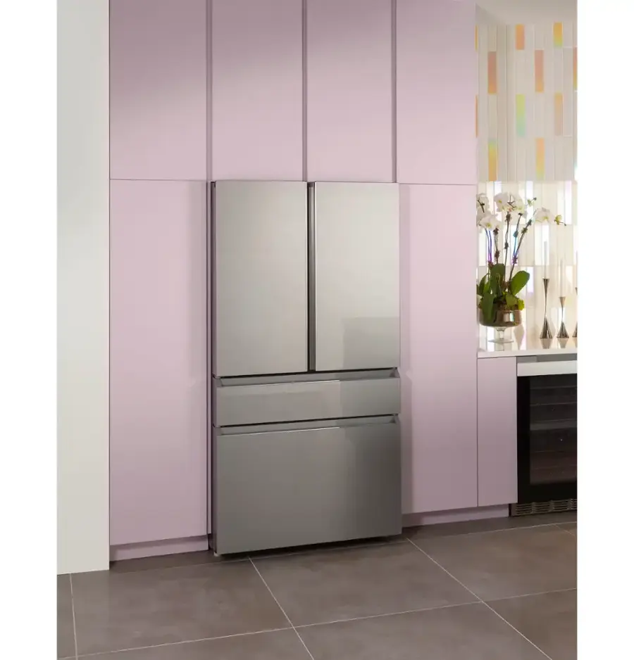 Alt View 26. Café - 23.2 Cu. Ft. 4-Door French Door Counter-Depth Smart Refrigerator with Dual Dispense AutoFill Pitcher - Platinum Glass.