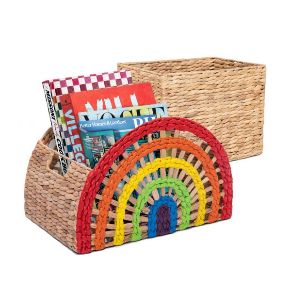 Adore Decor - Dorothy Rainbow Wicker Basket, Natural with Rainbow Colors - Rainbow & natural price history on PriceWatchPro