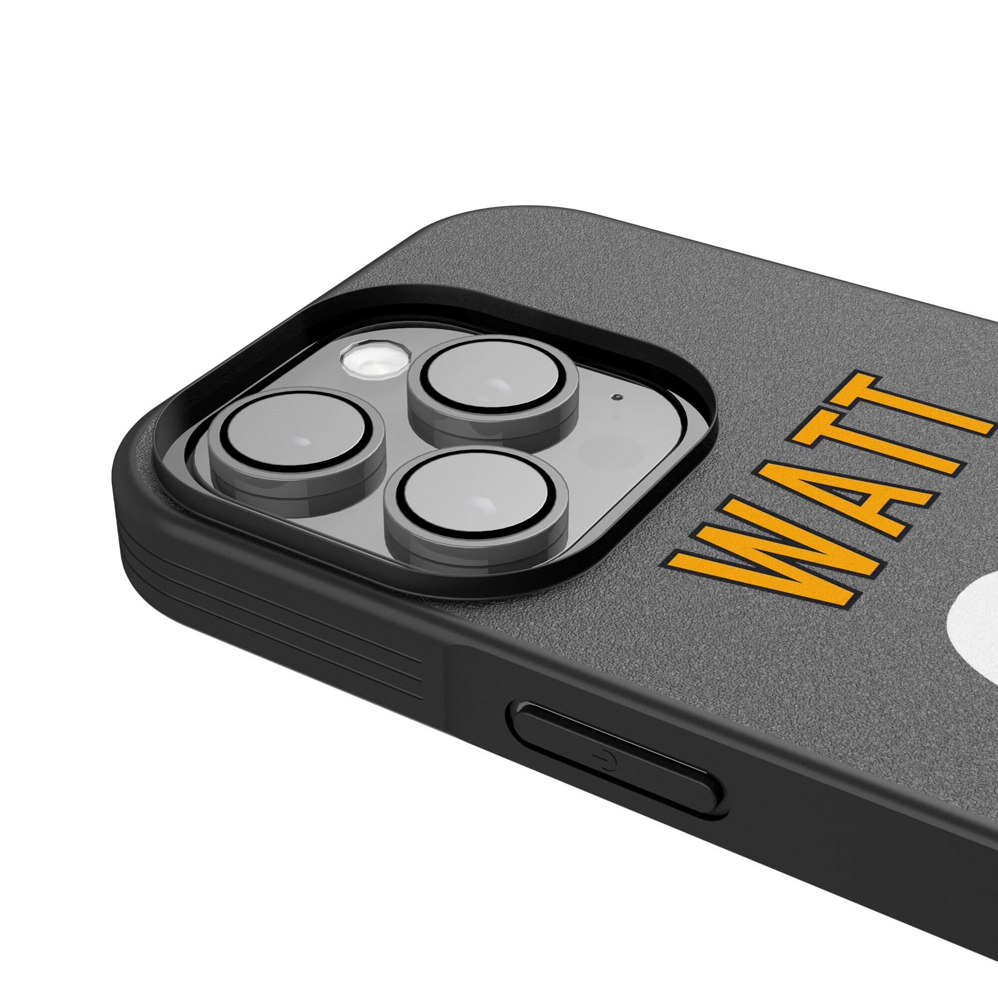 Alt View 3. Keyscaper - T.J. Watt Pittsburgh Steelers iPhone Bump Case - 13 Pro - Black.