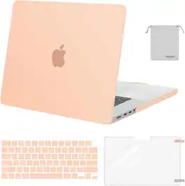 mosiso - 4IN1 Case for MacBook Pro 16 inch Case M5 2026 M4 2025 M3 M2 M1 2024-2021 A3429 A3428 A3403 A3186 A2991 A2780 A2485 - Peach Fuzz