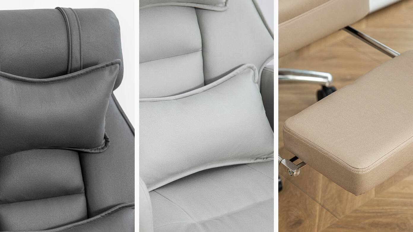 Angle. GOODSILO - Swivel Ergonomic Office Chair High Back with Lumbar Support & Headrest, Reclining Computer Chair - Dark Grey.