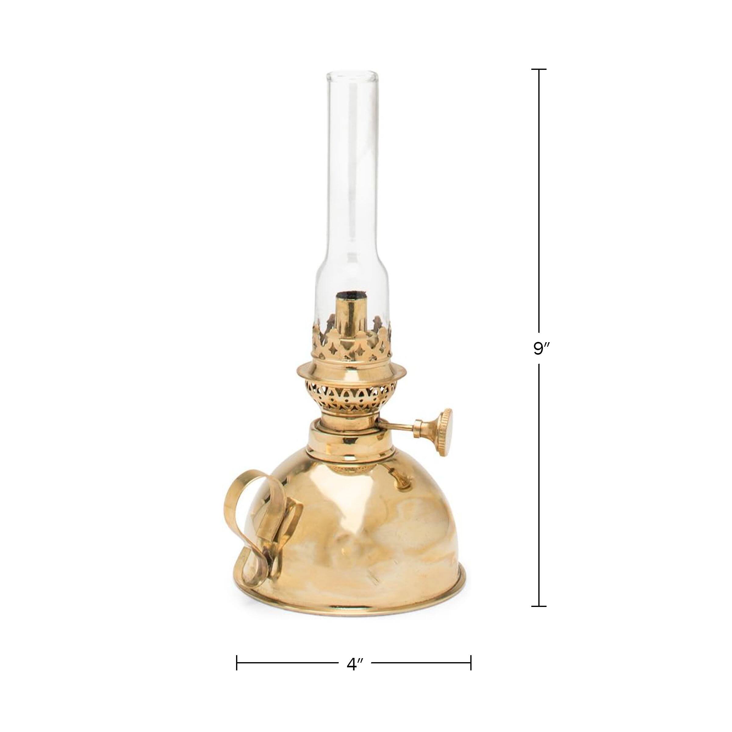 Alt View 2. Kings County Tools - 9-Inch Tall Brass Oil Lamp - Brass.