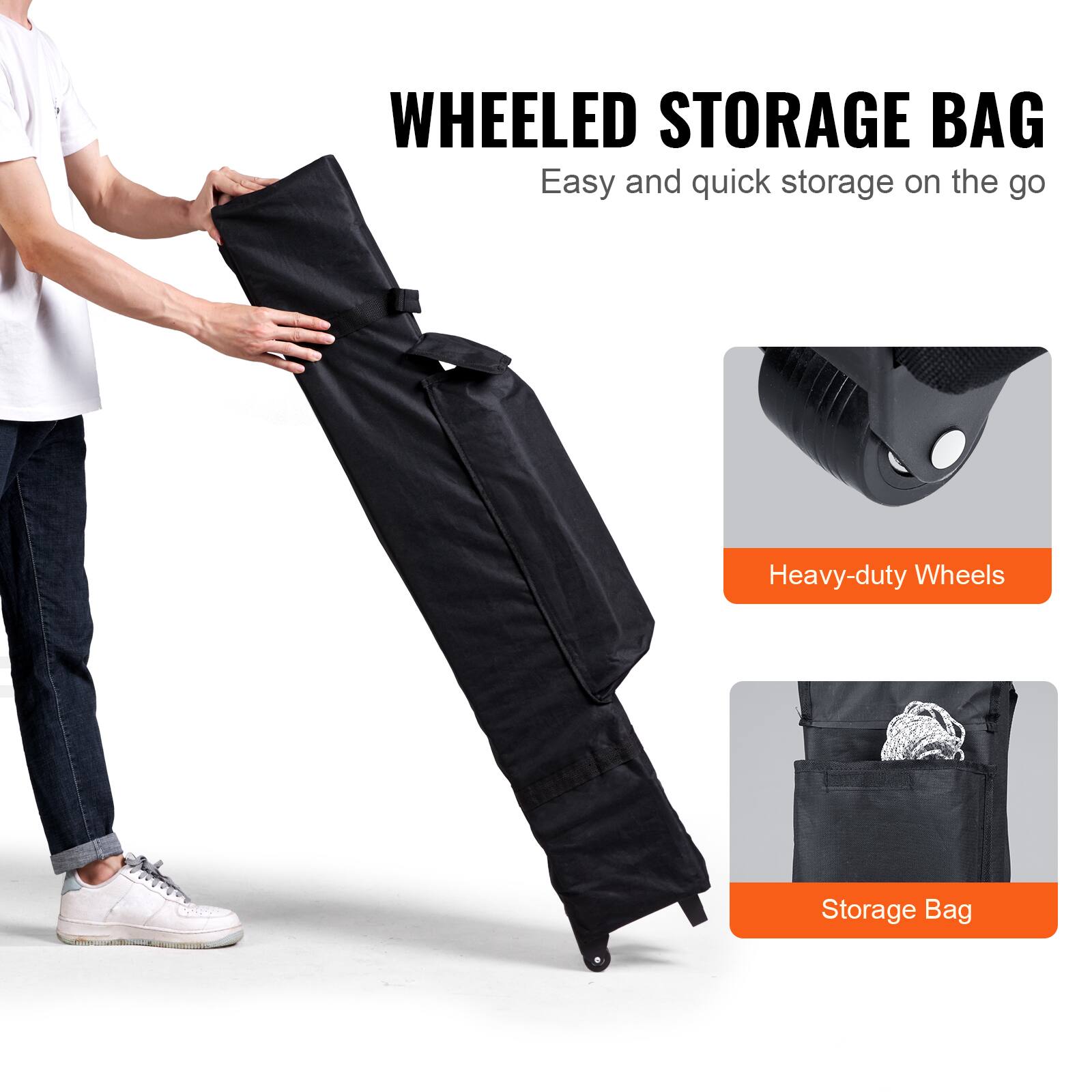 WHEELED STORAGE BAG  
Easy and quick storage on the go  

Heavy-duty Wheels  
Storage Bag
