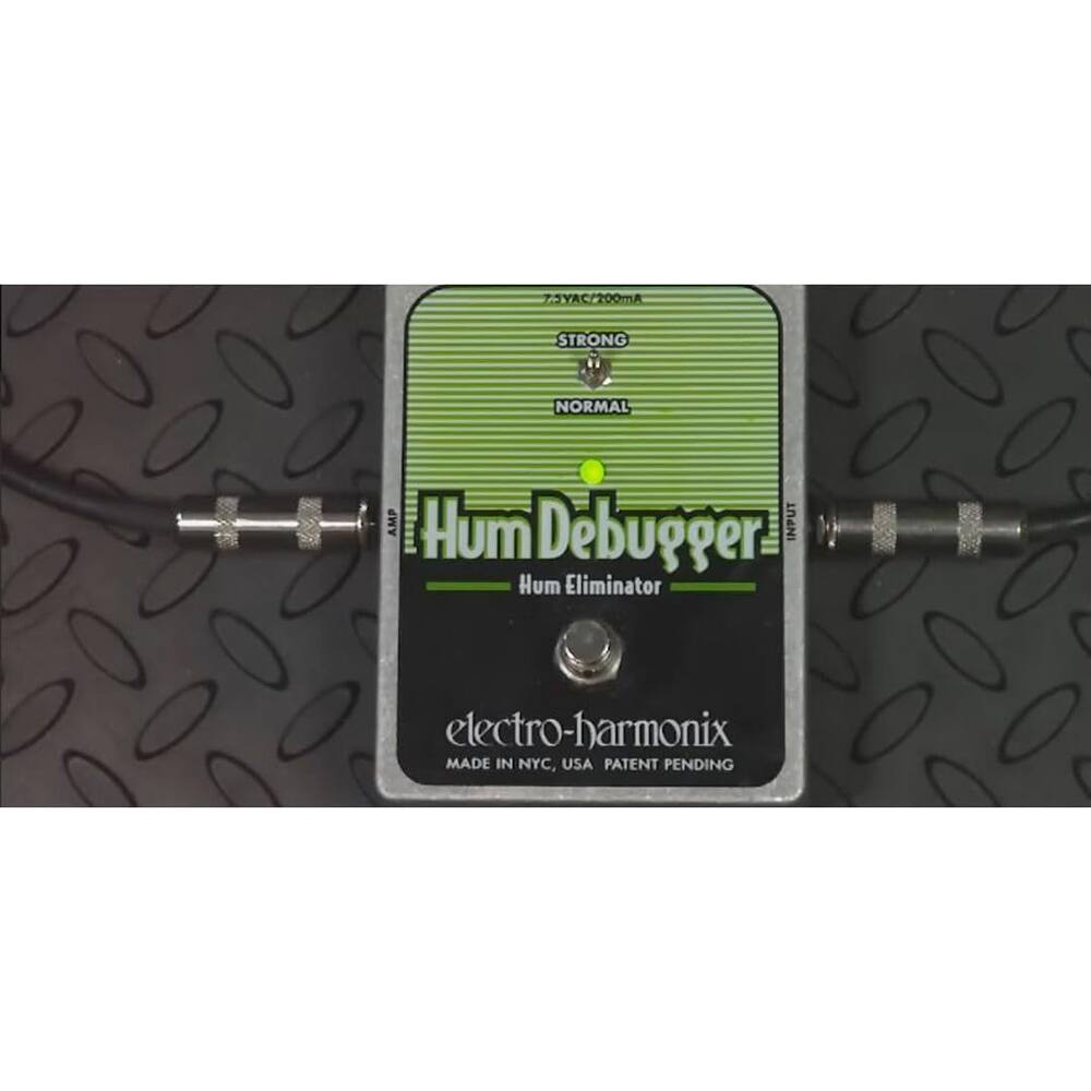 Hum Debugger  
Hum Eliminator  
electro-harmonix  
MADE IN NYC, USA PATENT PENDING  

STRONG  
NORMAL  

INPUT