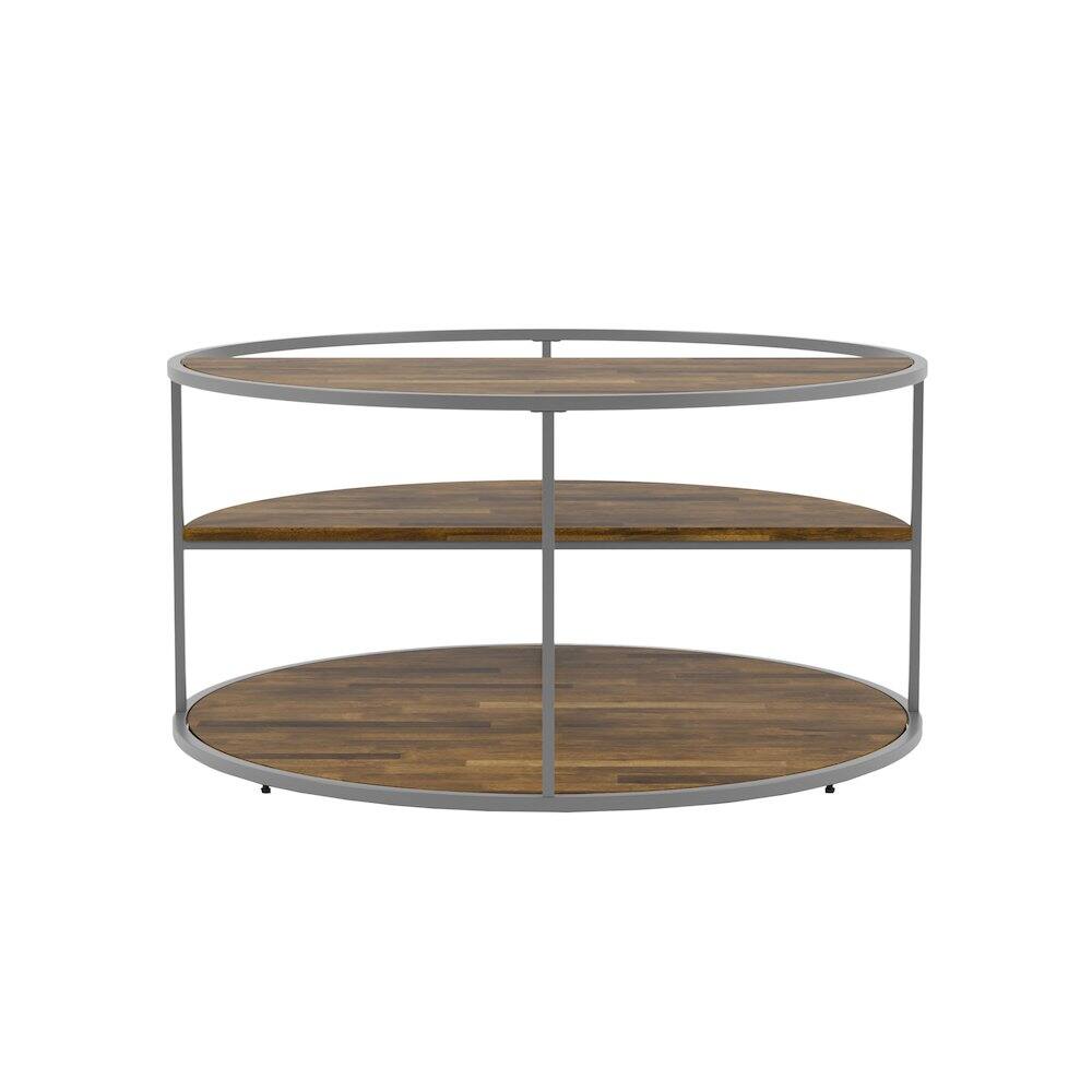 Alt View 2. Furniture of America - Marquesa Contemporary Wood Round Coffee Table - Grey.