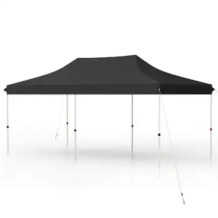 Front. Kadyn - Canopy, Outdoor Canopy Tent,10 X 20 FT Pop up Canopy Tent Foldable Portable Outdoor Gazebo with Carry Bag-Black.