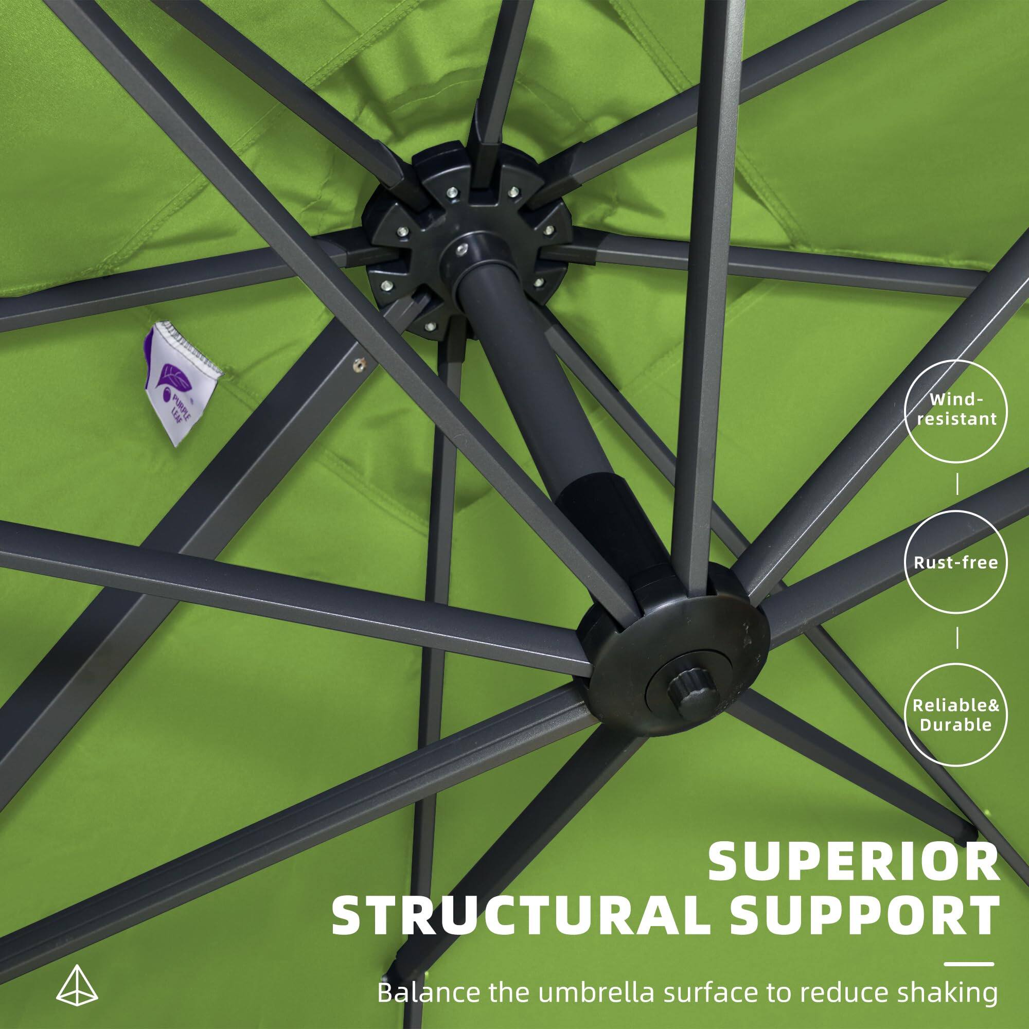 - Wind-resistant
- Rust-free
- Reliable & Durable

SUPERIOR STRUCTURAL SUPPORT

Balance the umbrella surface to reduce shaking