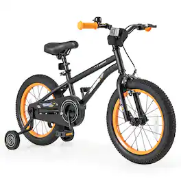 Costway - 16-Inch Kid's Bike for 4-7 Years Old with Adjustable Saddle & Anti-slip Handlebar - Black