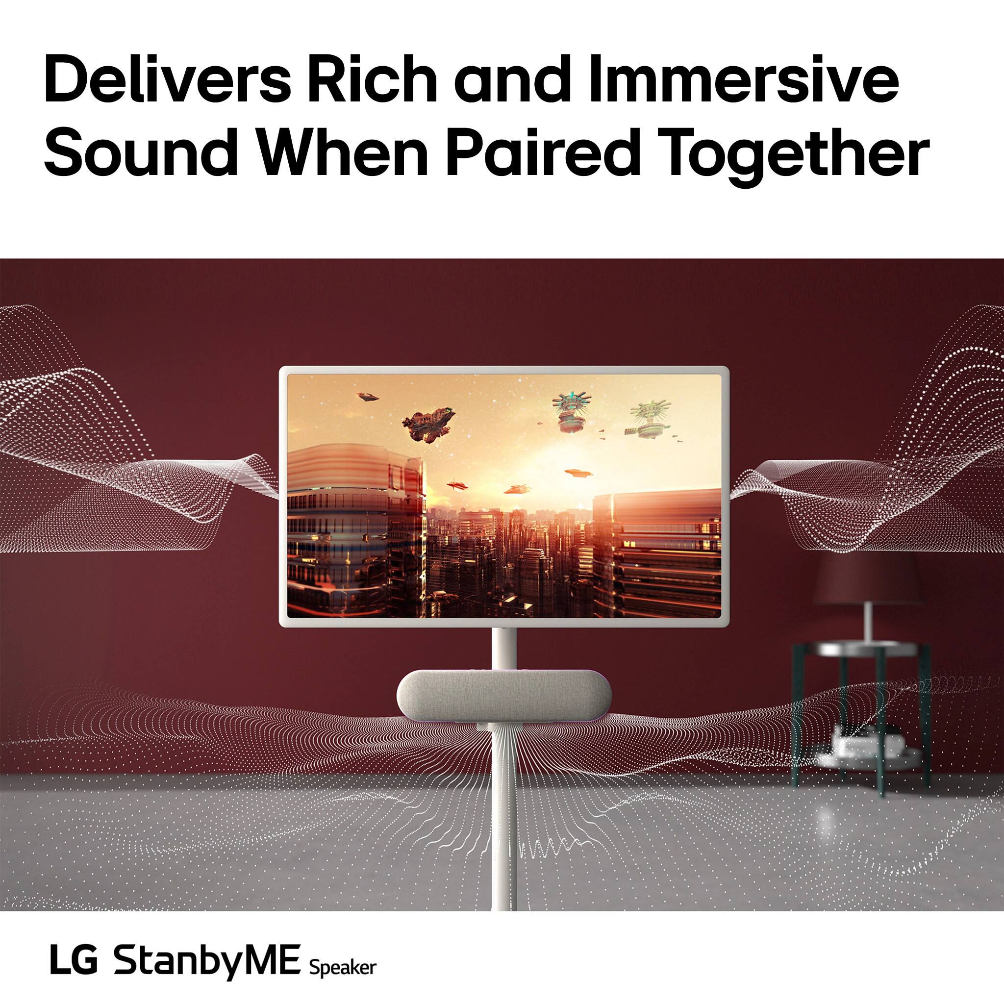 Delivers Rich and Immersive Sound When Paired Together

LG StanbyME Speaker