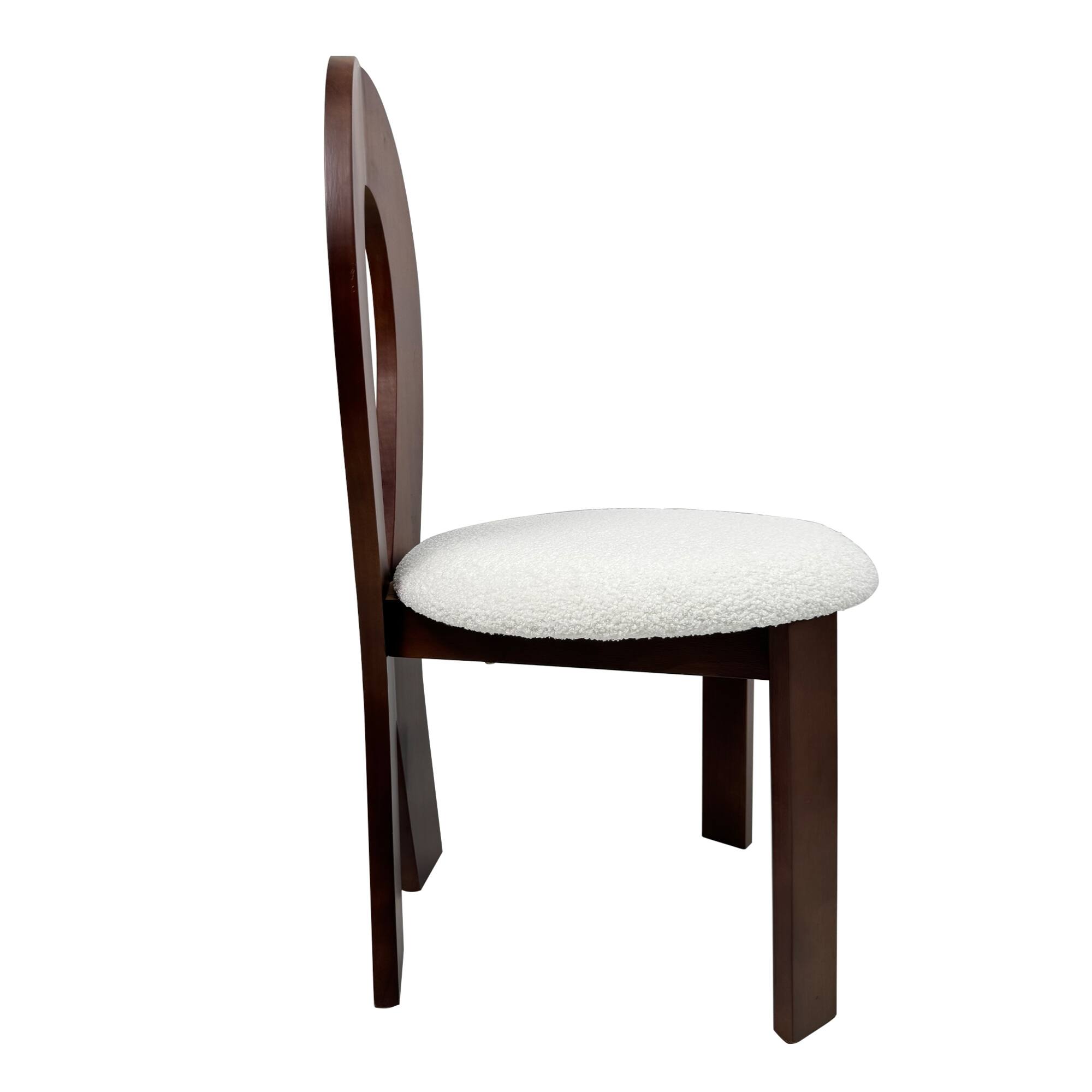 Alt View 9. GOODSILO - Elegant Dining Chair with Ribbon-Cross Backrest and Teddy Velvet Upholstery for Kitchen and Dining Room, Set of 2 - Brown.