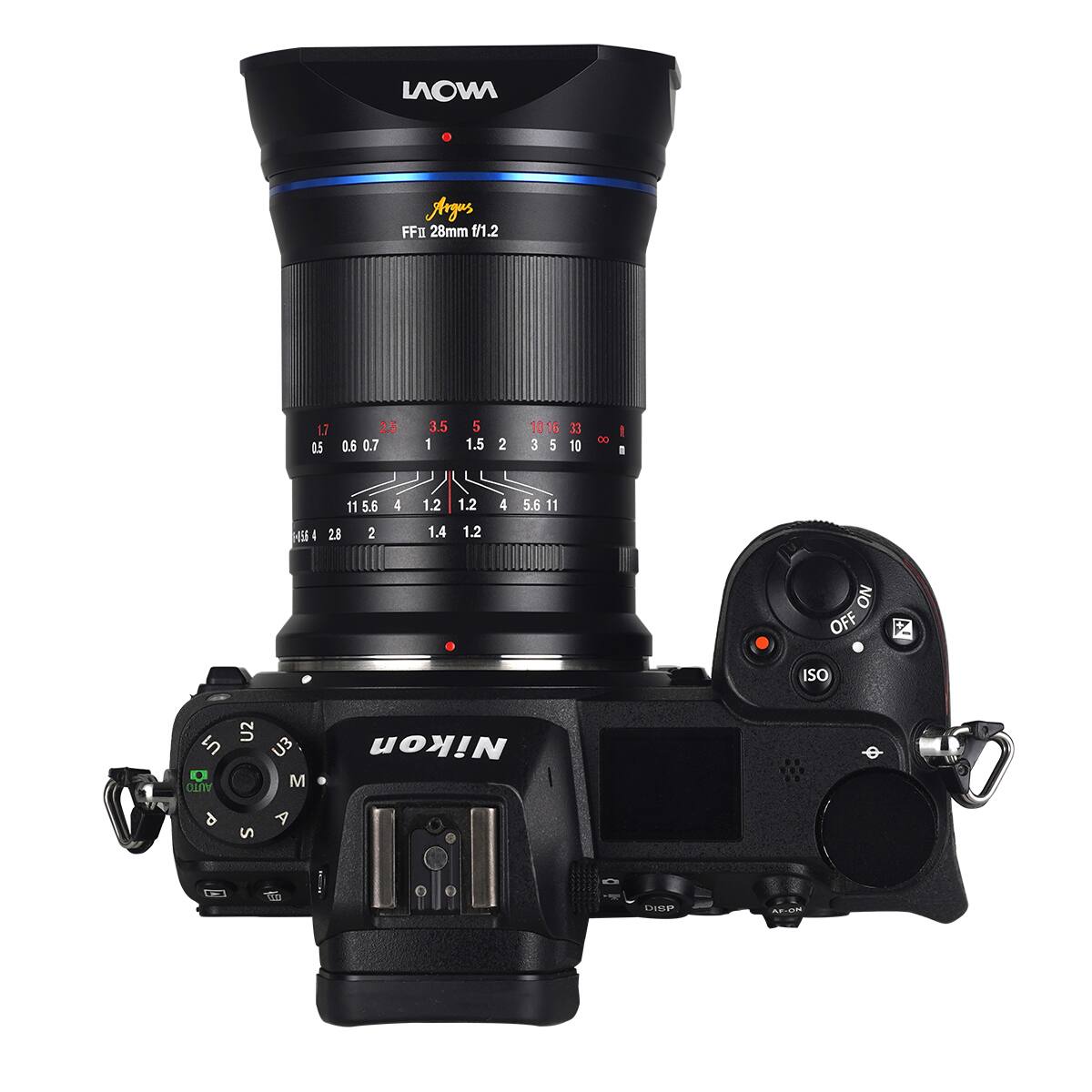 MOVI Argus FF 28mm 1/1.2 17 0.5 2.5 0.6 0.7 3.5 1 5 1.5 2 1016 33 3 5 10 d 1 1  I 11 5.6 2.8 2 4 1.2 1.4 1.2 12 4 5.6 11 ON OFF R ISO U1 AUTO 6 U2 S U3 M A Nikon