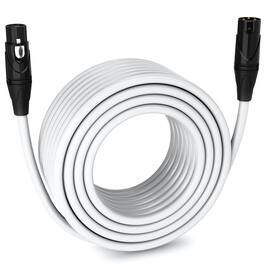 Lyxpro - 150 ft Balanced XLR Cable, Male to Female, 3 Pin Microphone Cable - White