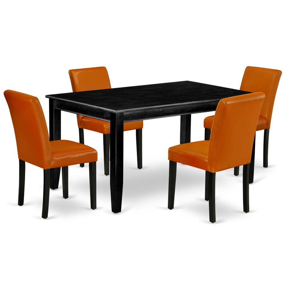Front. East West Furniture - Dining Room Set Black - Brown.