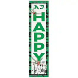 Jardine - North Dakota 12'' x 48'' Happy Holidays Outdoor Leaner - White