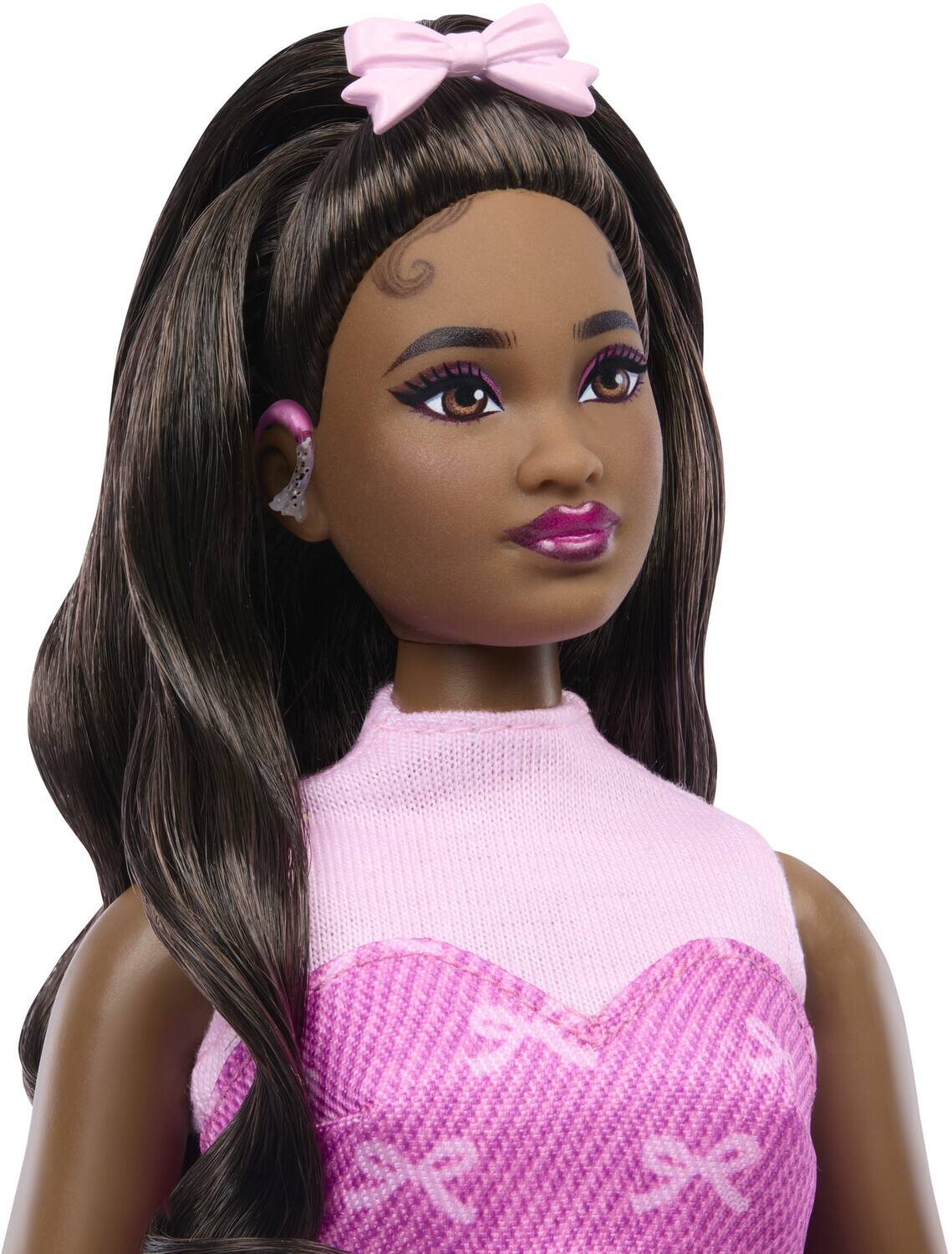 Alt View 3. Mattel - Mattel - Barbie Deluxe Style Fashion Doll #10 in Pink Denim Top & Skirt Set With Bow Print, Black - COLLECTIBLES - Multicolor.