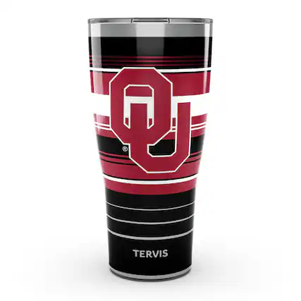 Front. Tervis - Oklahoma Sooners 30oz. Hype Stripes Stainless Steel Tumbler - Multicolor.