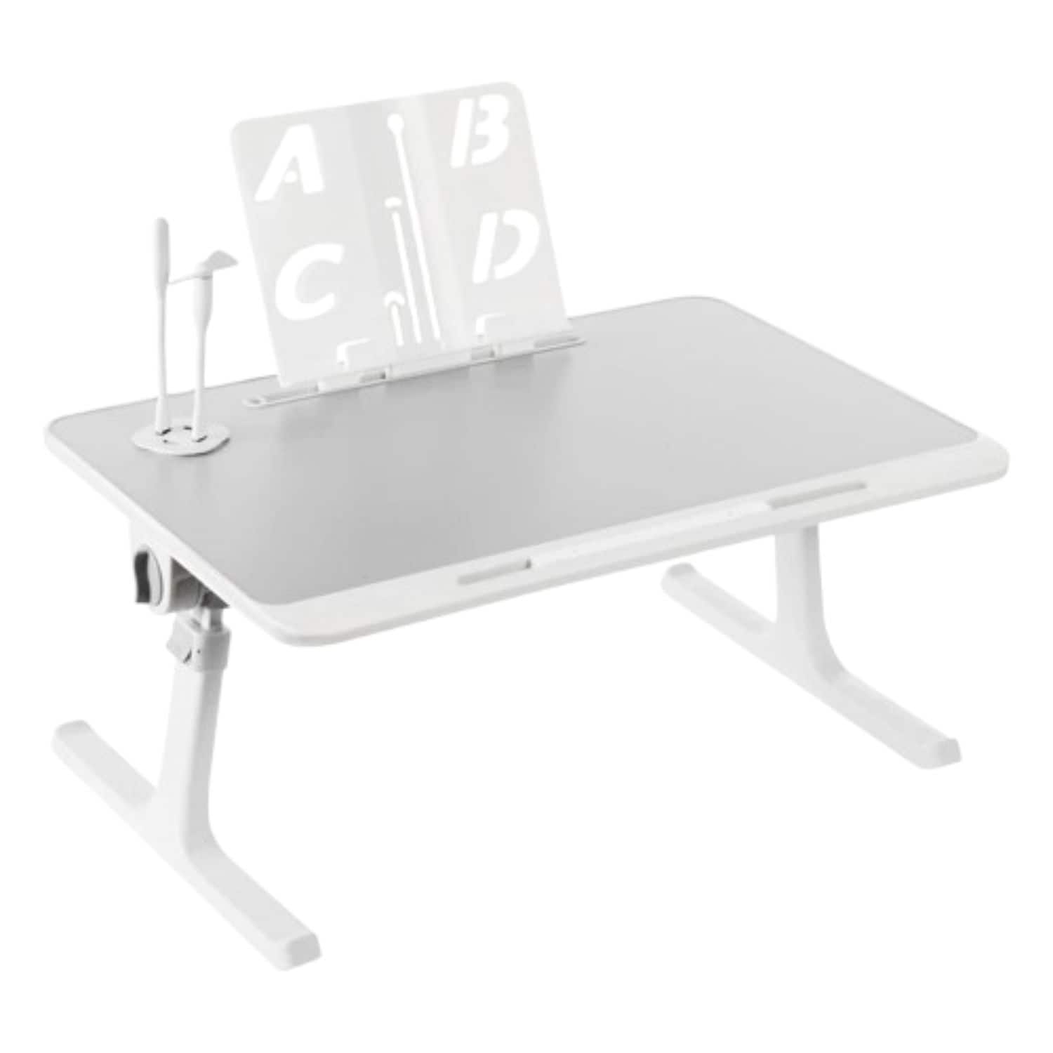 Front. Stock Preferred - Adjustable Foldable Laptop Bed Table - Grey.