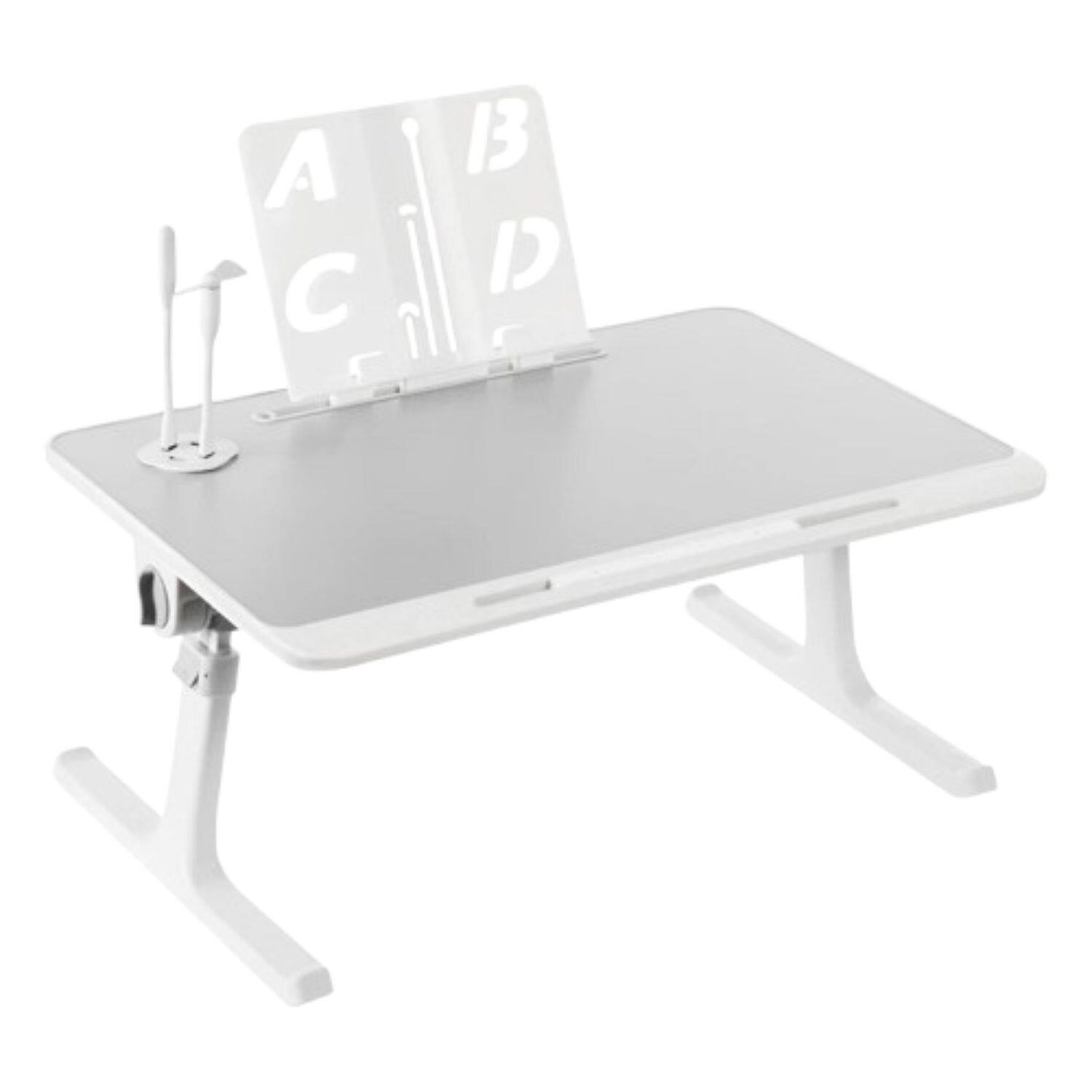 Front. Stock Preferred - Adjustable Foldable Laptop Bed Table - Grey.