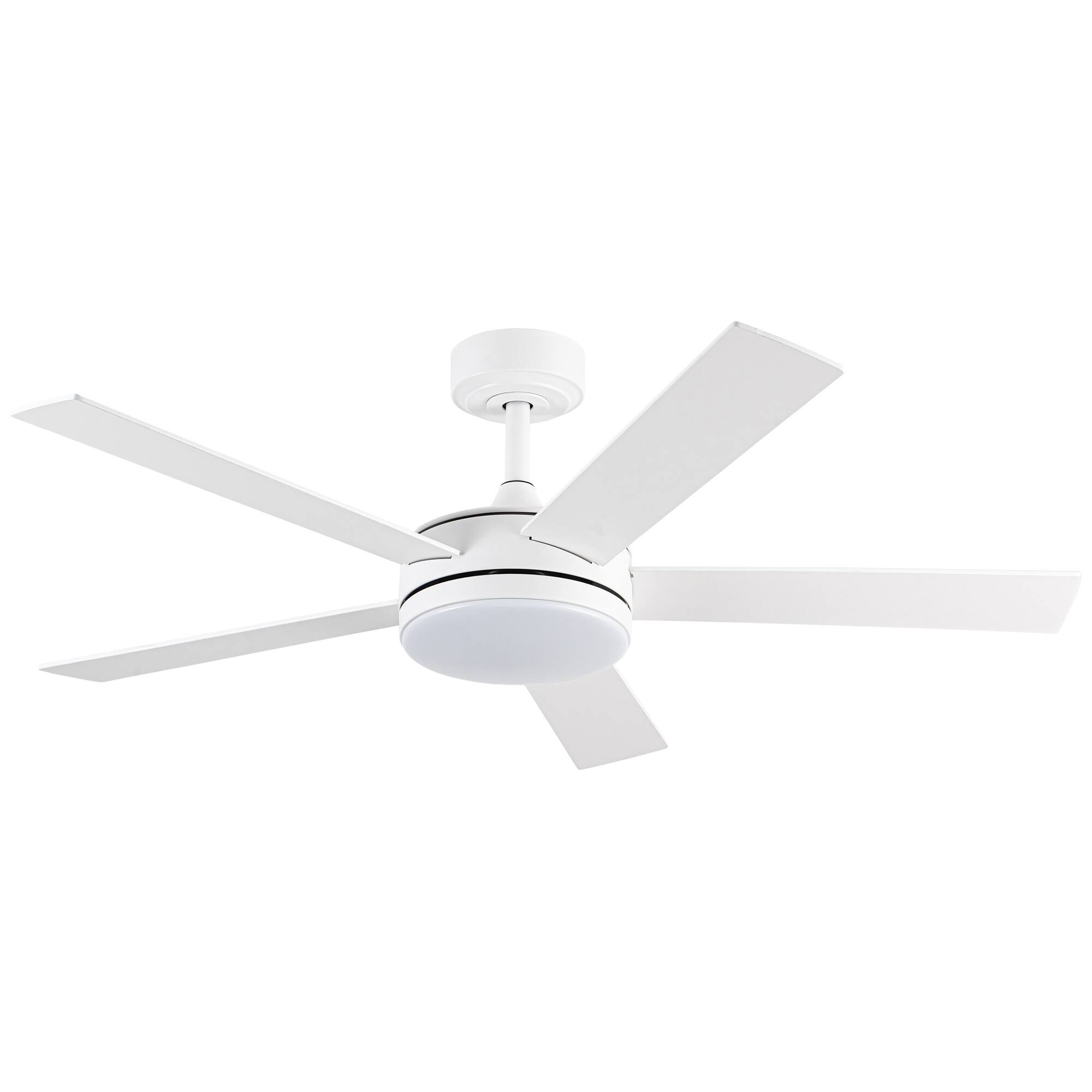 Alt View 5. Vaczon - 48" Modern White Smart Integrated LED Ceiling Fan with Remote and App - White.