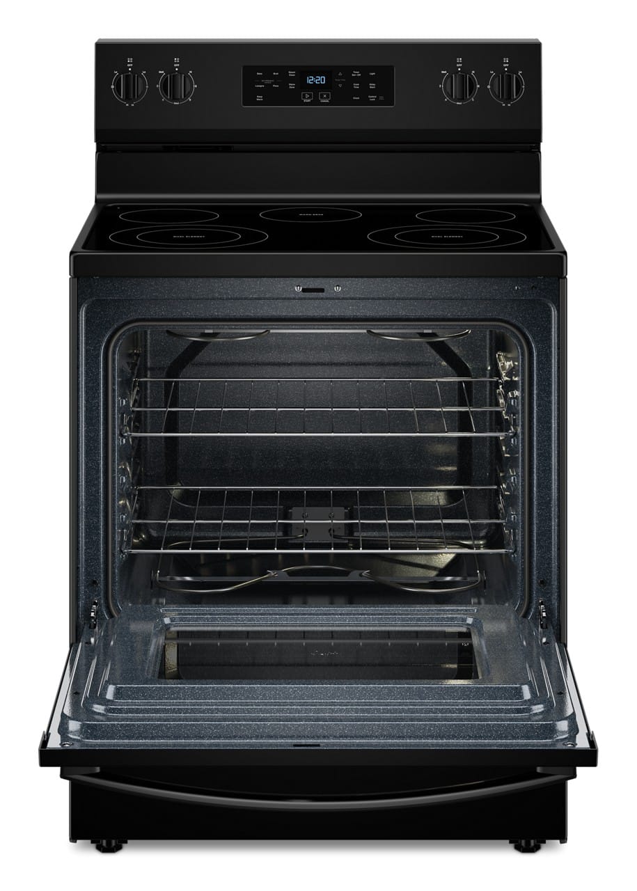 Alt View 3. Whirlpool - 5.3 Cu. Ft. Freestanding Electric Range with Cooktop Flexibility - Black.